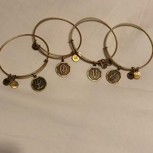 Alex and Ani L💗O💗V💗E initial bracelets